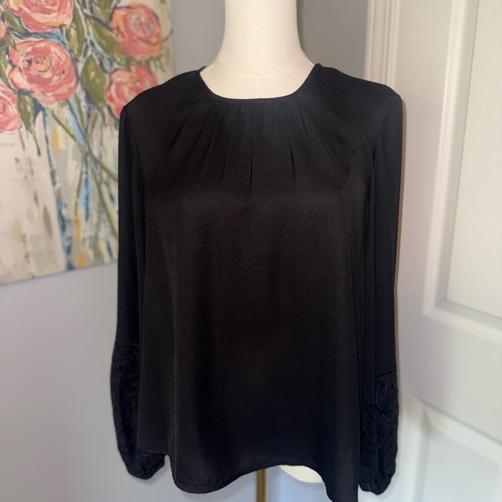 Express Black Lantern Sleeve Top - Size M